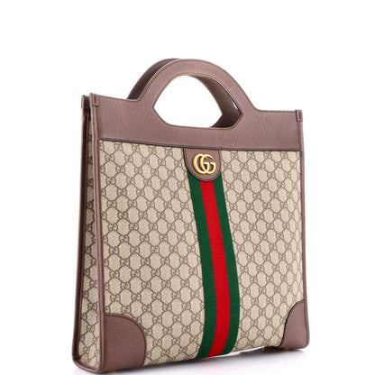 Gucci Ophidia Cut Out Handle Tote Gg Coated Canvas Medium