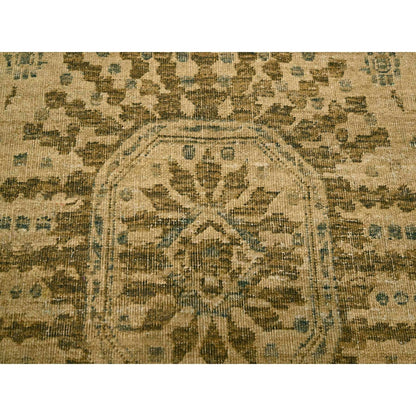 7'9"X10'1" Brown Arts And Crafts Design Natural Wool Hand Knotted Rug