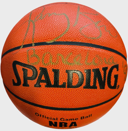 Magic Johnson & Larry Bird Autographed Official Leather Game Basketball (Uda)