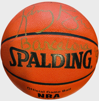 Magic Johnson & Larry Bird Autographed Official Leather Game Basketball (Uda)
