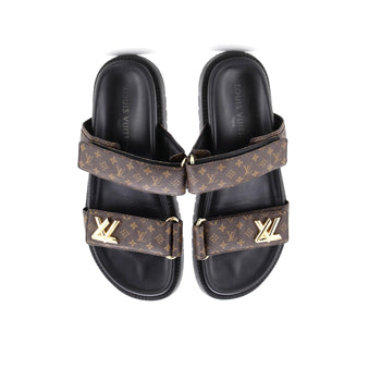 Louis Vuitton Women'S Sunset Comfort Flat Mules Monogram Canvas