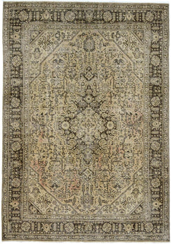 Distressed Antique Rug Muted Classic Floral