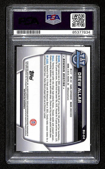 Drew Allar Penn State Signed 2022 Bowman U Best Rookie Card #80 Psa/Dna 193357