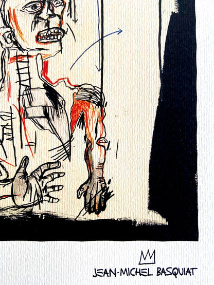 Jean-Michel Basquiat Lithograph Coa Signed Stamp
