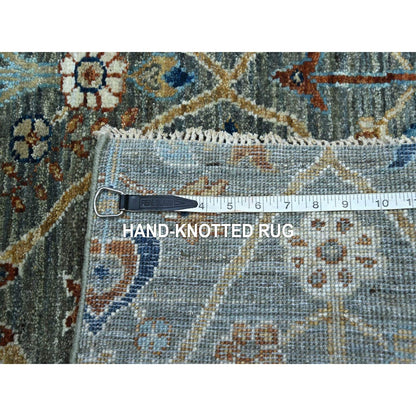 2'8"X6' Green Hand Knotted Pure Wool Rug Trellis Borderless Garden Design