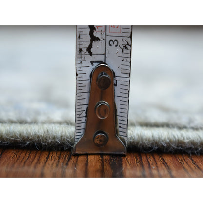 2'6"X11'6" Extra Soft Wool Hand Knotted Gray Afghan Peshawar Runner Rug