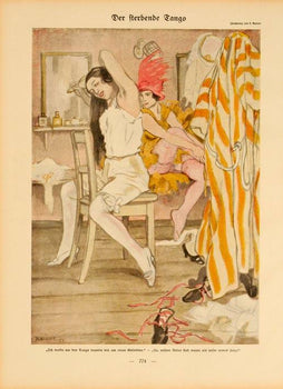 Simplicissimus 1913 By Kainer Backstage Dancers On Linen Original