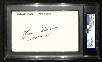Ronald Evans Signed/Inscribed 3X5 Index Card Astronaut Psa/Dna 197797