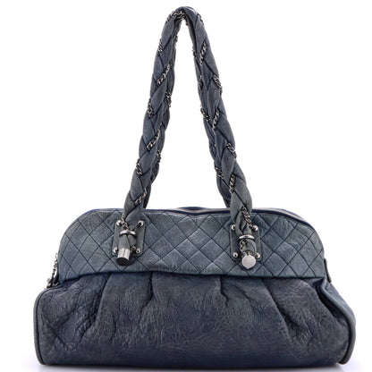 Chanel Lady Braid Zip Shoulder Bag Quilted Distressed Lambskin Large
