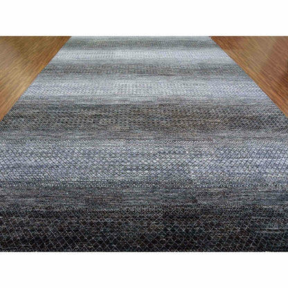 12'2"X18' Black Chiaroscuro Collection Hand Knotted Wool Oriental Rug