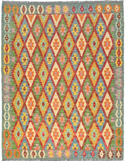 Reversible Kilim Oriental Rug Multicolored