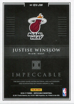 Justise Winslow Autographed 2016-17 Panini Impeccable Jersey Card