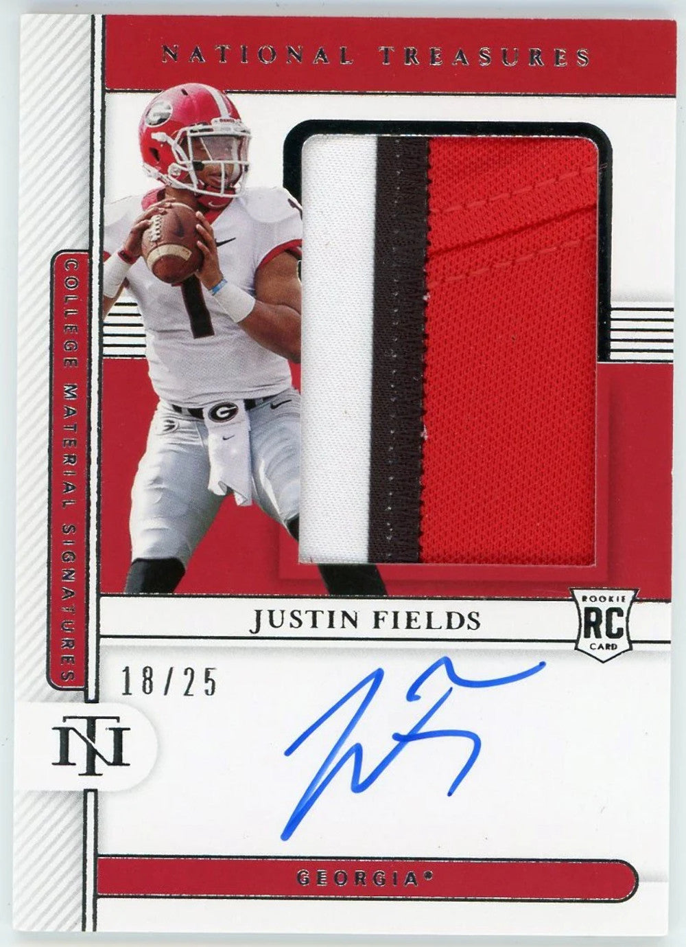 Justin Fields Autographed 2021 Panini National Treasures Collegiate Rookie Jerse