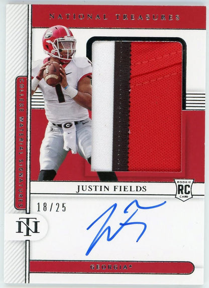 Justin Fields Autographed 2021 Panini National Treasures Collegiate Rookie Jerse