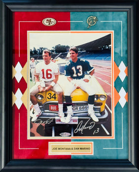 Joe Montana & Dan Marino Autographed Framed 8X10