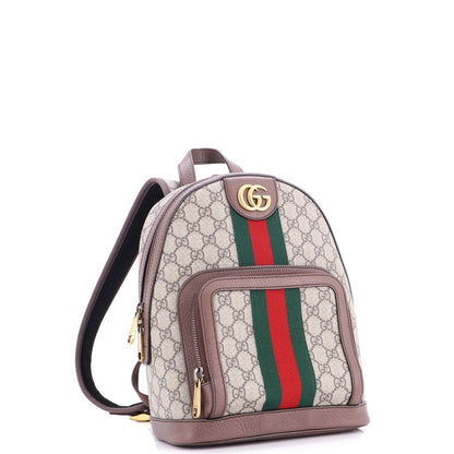 Gucci Ophidia Backpack Gg Coated Canvas And Leather Small