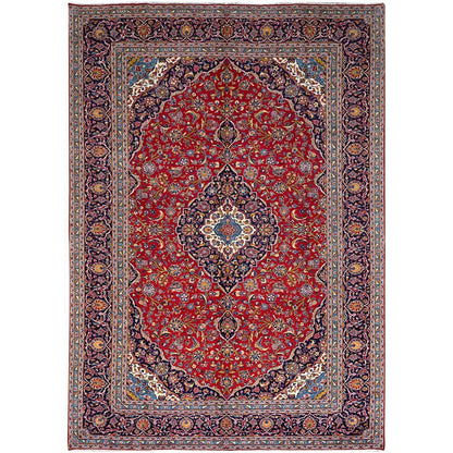 9'8"X12'10" Red Zoroastrian Kishoon Hand Knotted Soft Wool Oriental Rug