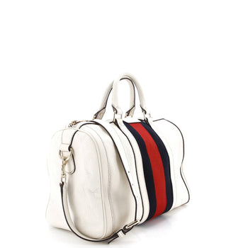 Gucci Vintage Web Boston Bag Leather Medium