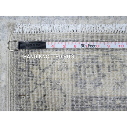 2'5"X17'10" Harbor Gray Natural Dyes Fine Peshawar Xl Runner Oriental Rug