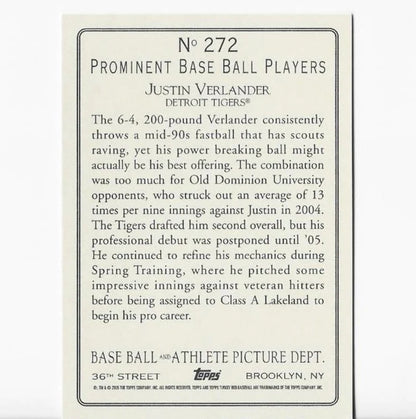 Justin Verlander 2005 Topps #272 Rookie Card