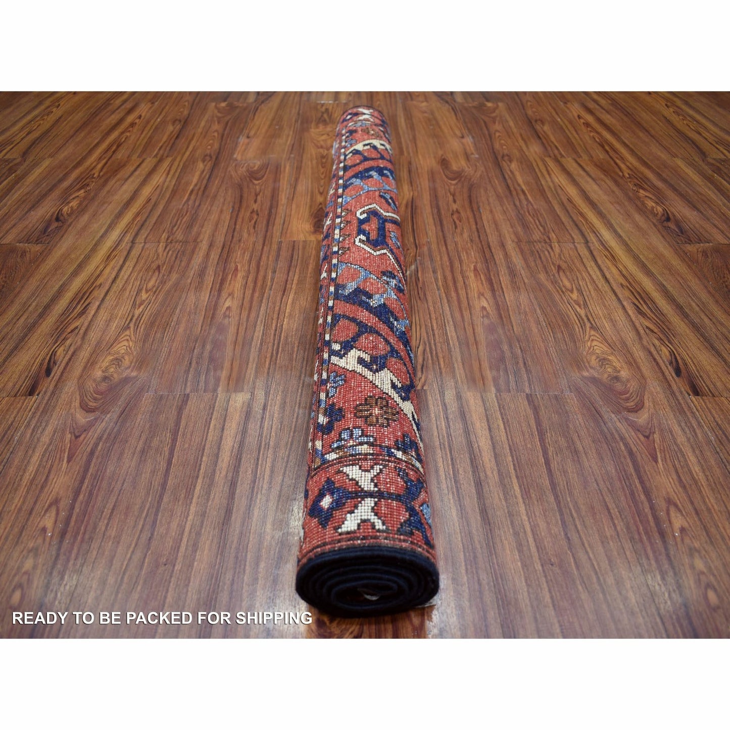 4'1"X5'9" Coral Red Afghan Ersari Pure Wool Hand Knotted Oriental Rug