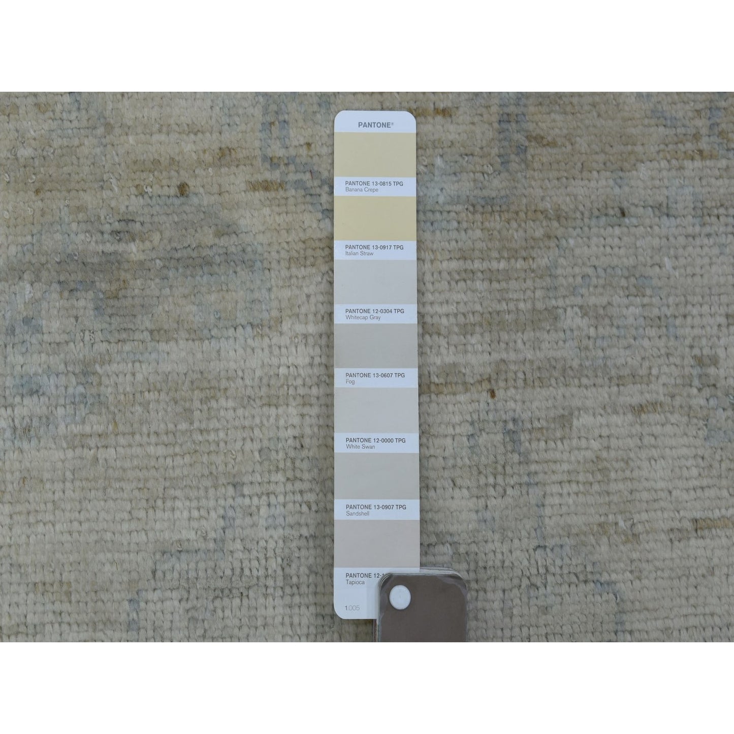 4'X5'10" Gray Hand Knotted Afghan Angora Oushak Soft Wool Oriental Rug