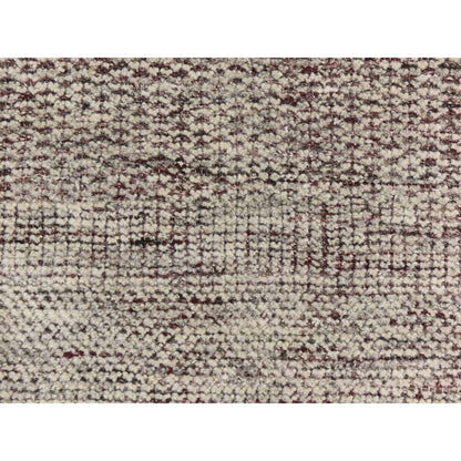 10'X14' Wine Red Plain And Natural Design Oxidized Wool Hand Knotted Rug