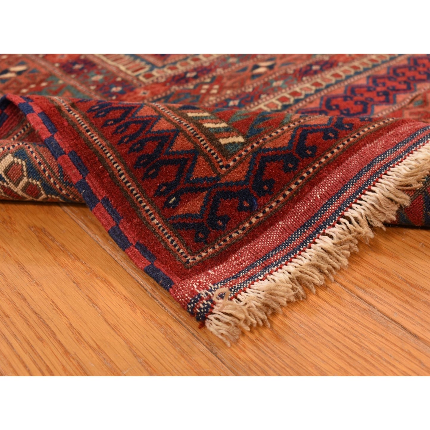 6'10"X9'7" Angels Red Antique Tourkaman Clean 100% Wool Hand Knotted Rug