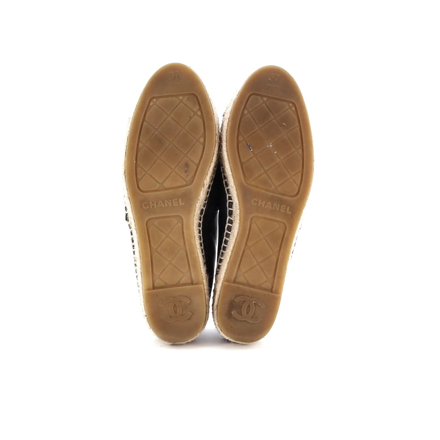 Chanel Women'S Cc Cap Toe Espadrilles Leather