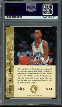 1993 Classic Images Anfernee Hardaway #Si13 Card Signed Memphis State Psa/Dna