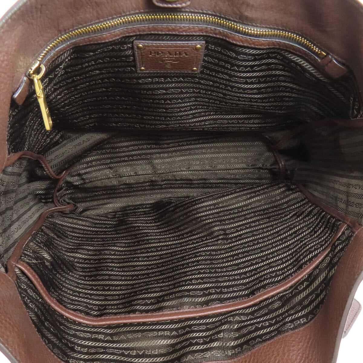 PRADA   Tote Bag logo Leather