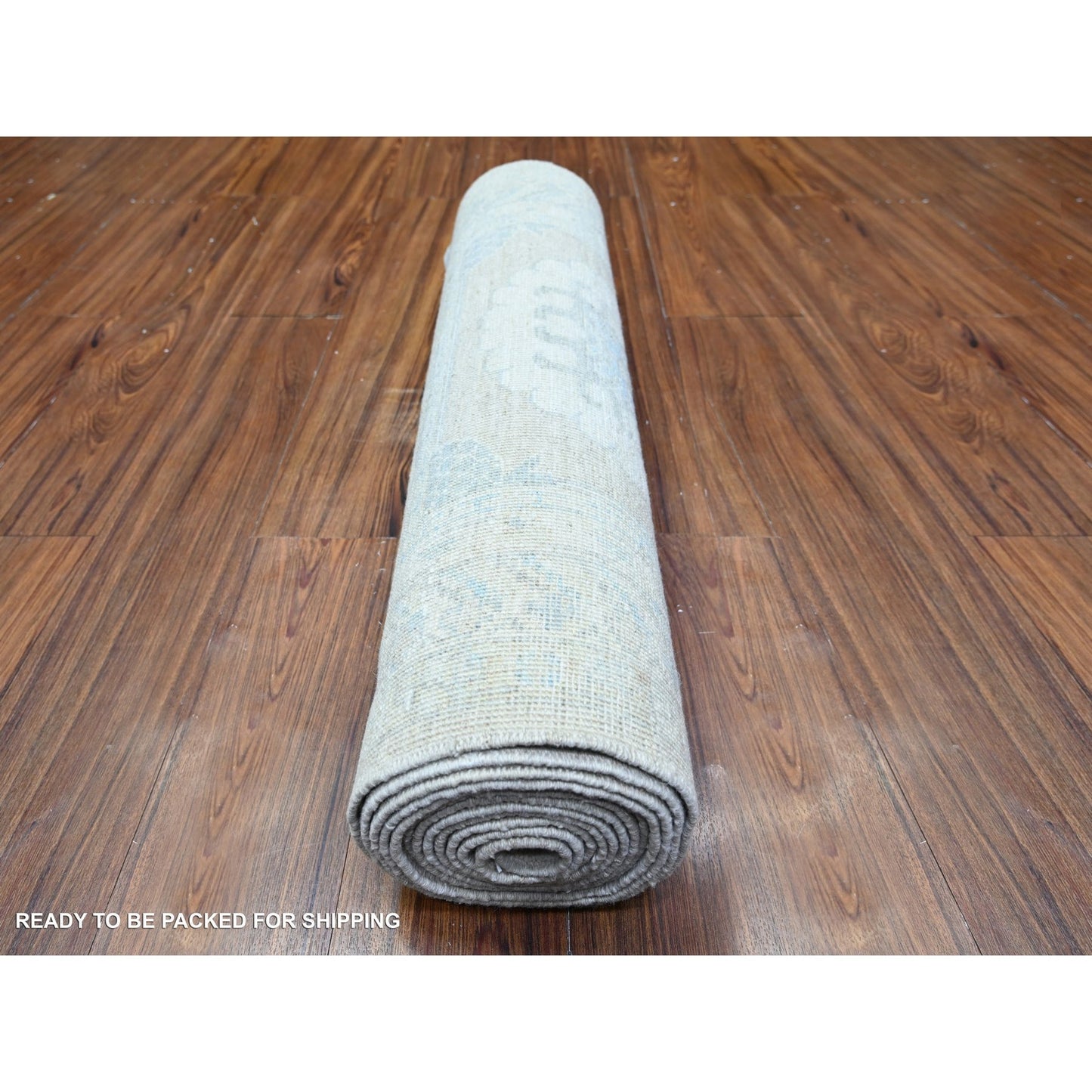 2'10"X15' Timberwolf Gray White Wash Peshawar Hand Knotted Xl Runner Rug