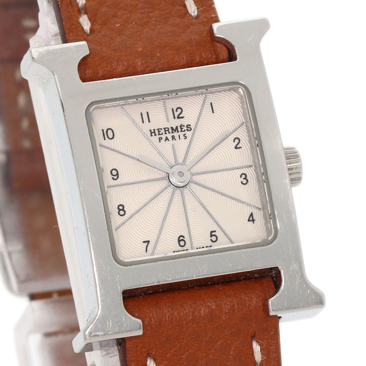 Hermes H Watch Mini Watches Hh1.110 Stainless Steel/Leather