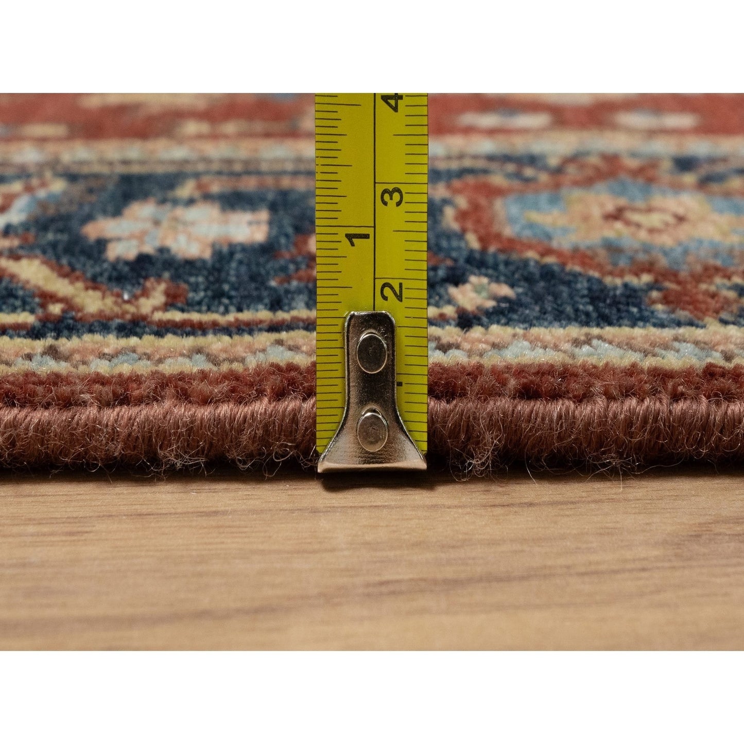 2'6"X8' Ruby Red Hand Knotted Heris Revival New Zealand Wool Runner Rug