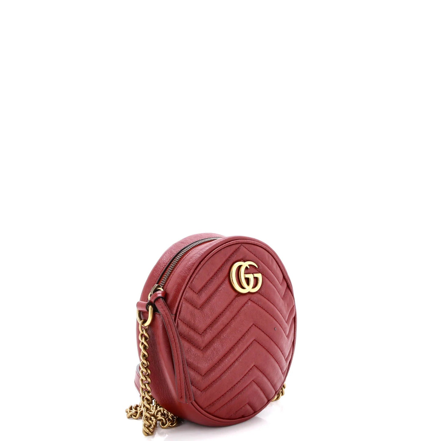 Gucci Gg Marmont Round Shoulder Bag Matelasse Leather Mini