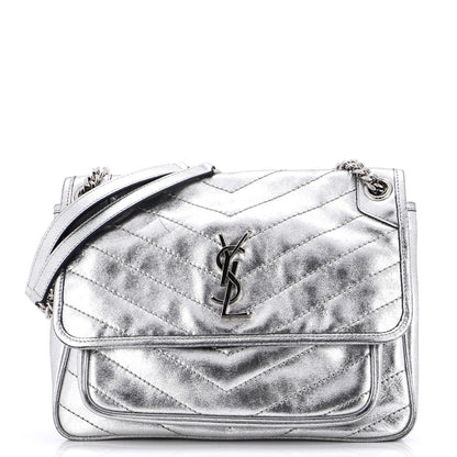 Saint Laurent Niki Chain Flap Bag Leather Medium