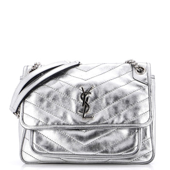 Saint Laurent Niki Chain Flap Bag Leather Medium