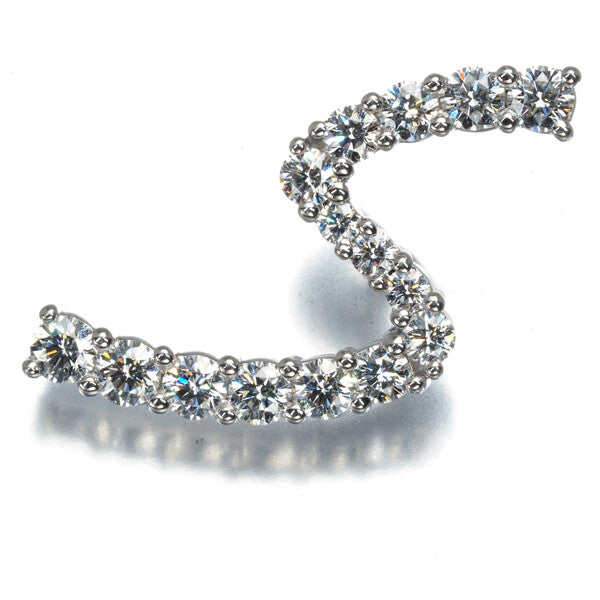Gimel Brooch Diamond 0.485Ct Initial Alphabet S