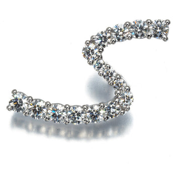 Gimel Brooch Diamond 0.485Ct Initial Alphabet S