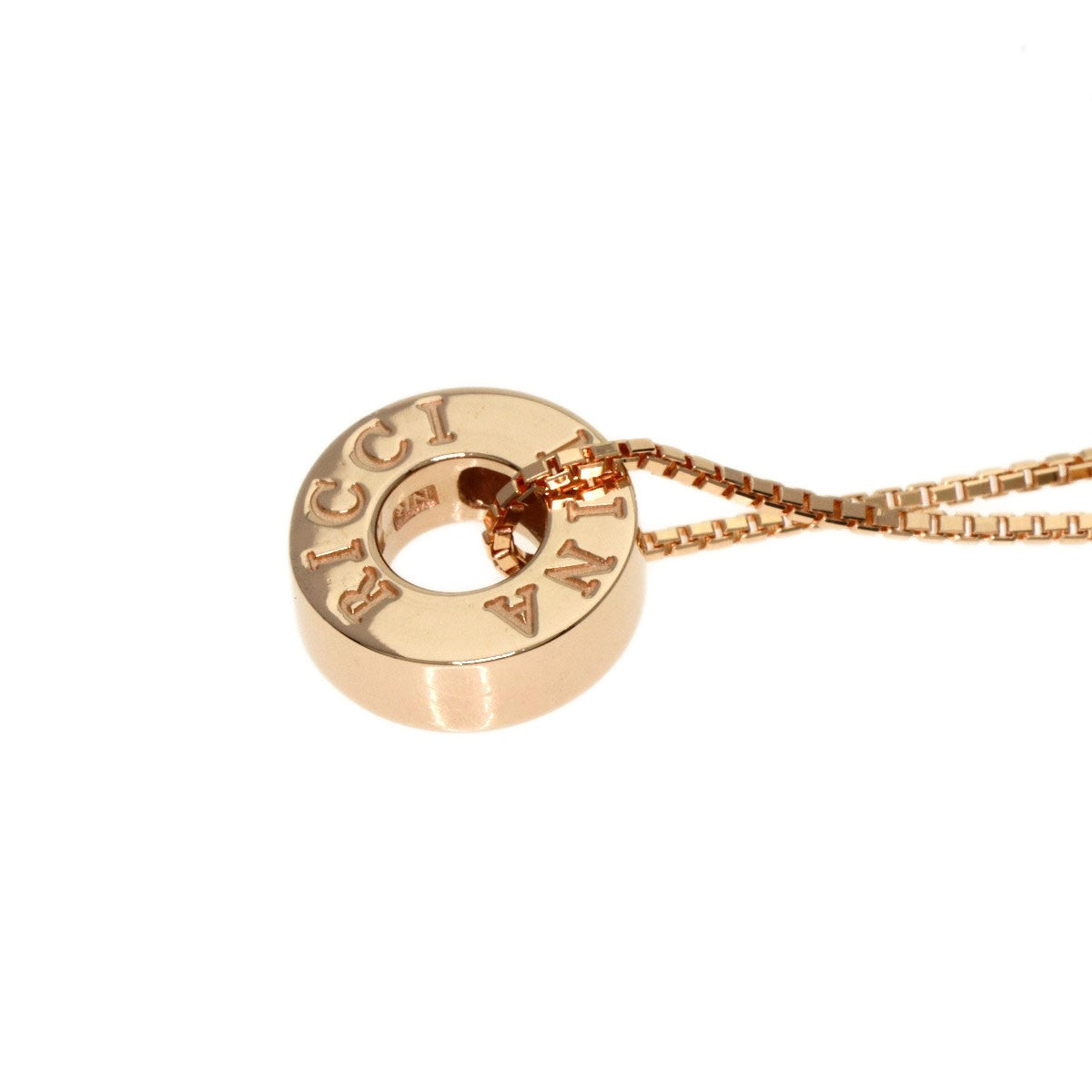 Gold NINA RICCI Circle motif Necklace K18 Pink