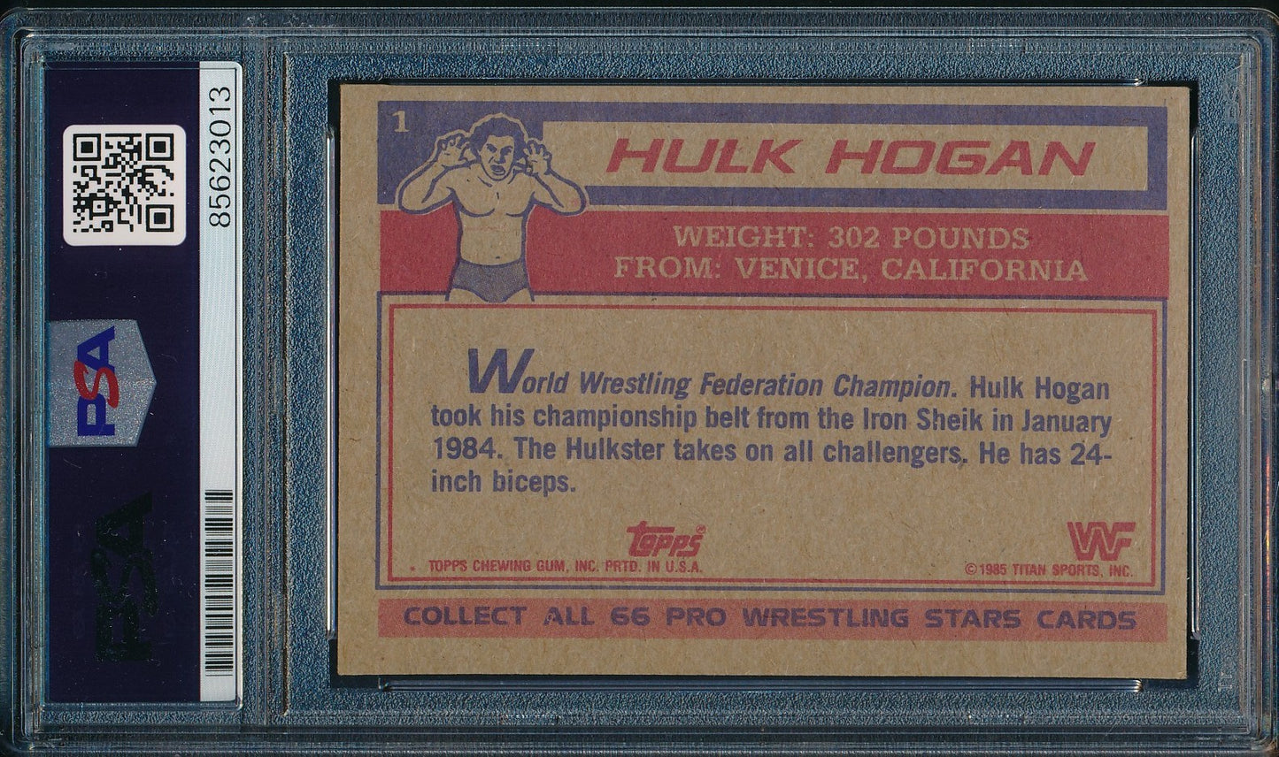 1985 Topps Wwf Hulk Hogan Signed/Auto On Card Rc Card #1 Psa/Dna 10 203269