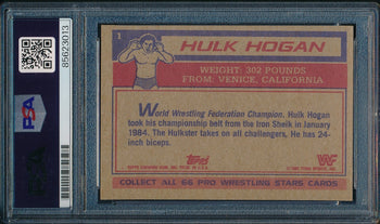 1985 Topps Wwf Hulk Hogan Signed/Auto On Card Rc Card #1 Psa/Dna 10 203269