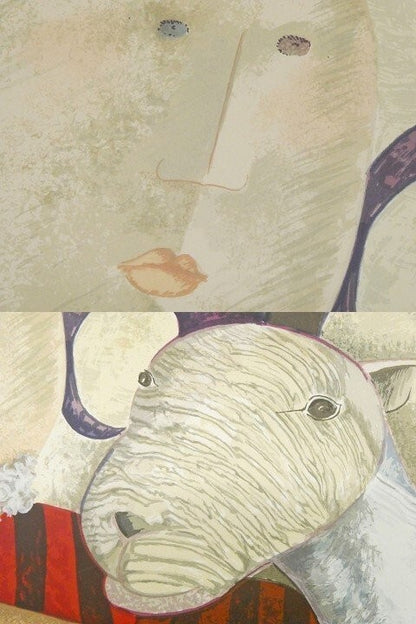 GRACIELA RODOG " Goatling " Large Serigraph Print ED199 Signed Framed