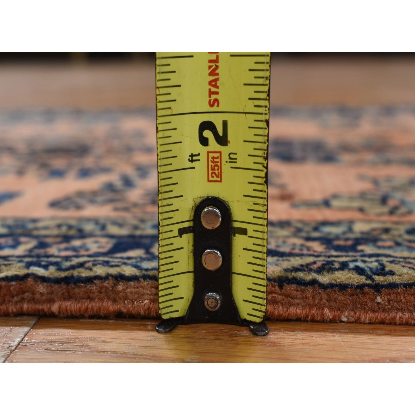 1'10"X2'8" Red Antique Zoroastrian Mohajaran Sarouk Mat Hand Knotted Rug