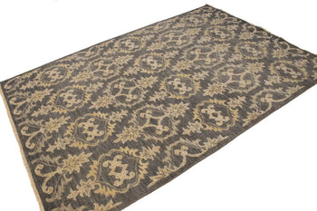 Hand-Knotted Transitional Rug Antique-Washed