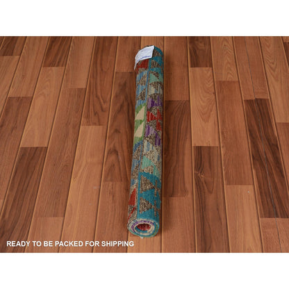 2'7"X4'1" Colorful Flat Weave Afghan Kilim Pure Wool Hand Woven Rug