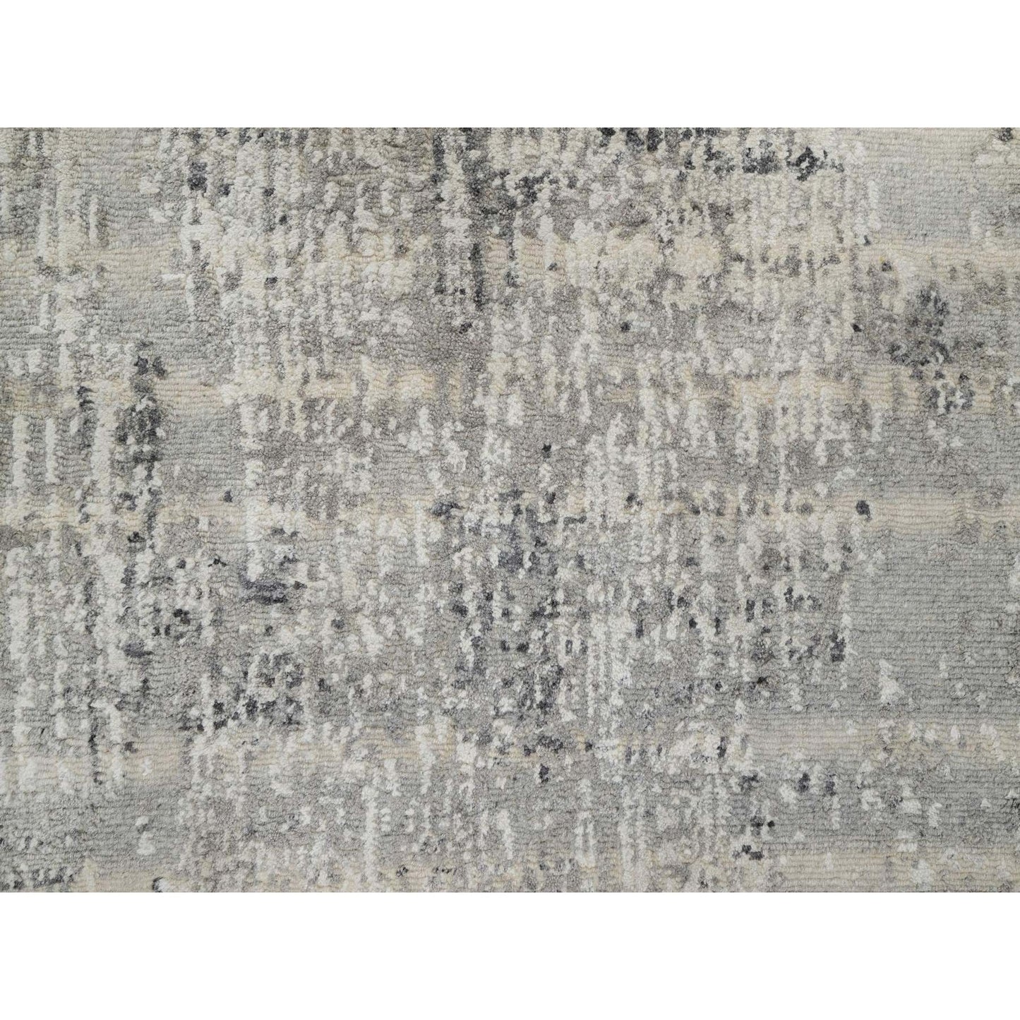 2'6"X30'1" Gray Undyed Natural Wool Hand Knotted Modern Xl Runner Rug