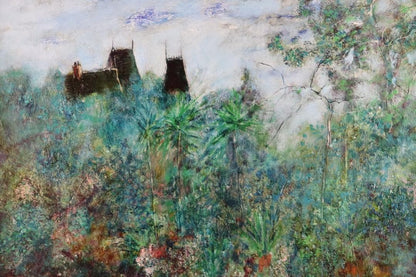 Oil painting La Palmeraie 1971 Bernard Gantner Original French 10F