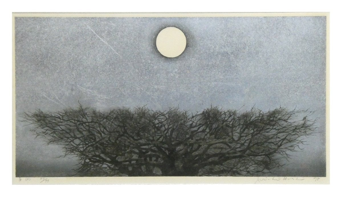 Hoshi Joichi "Moon" 1975 Autographed Woodblock Print 57 of 99