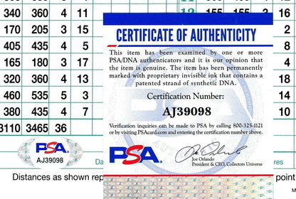 Jack Nicklaus Masters Signed/Autographed Augusta Score Card Psa/Dna 165475